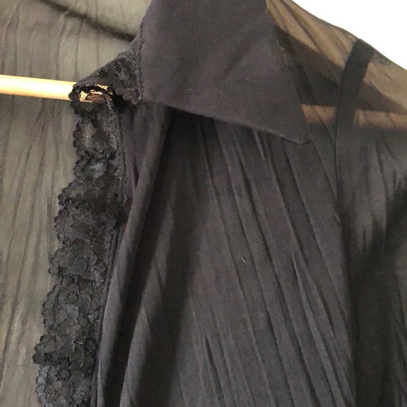 2 for $12 | Sheer Black Cardigan with Lace - Picture 2 of 4
